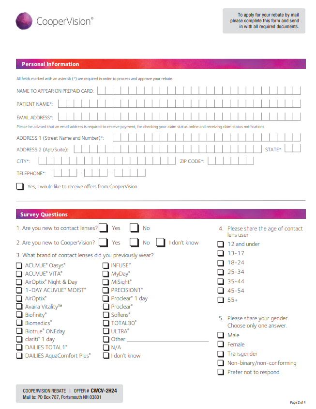 Air Optix Rebate Form