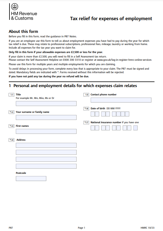 Hmrc Mileage Claim Passenger