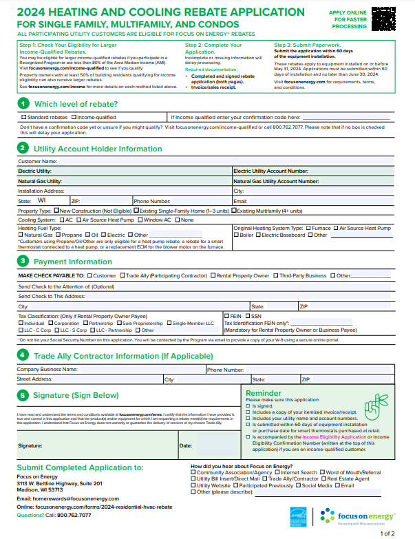 Home Heating Rebate Application